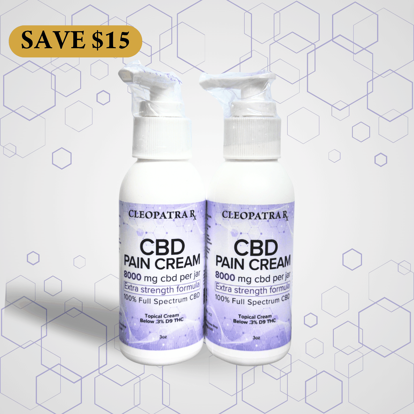 8,000mg Cleopatra pain cream roll-on for deep pain relief.