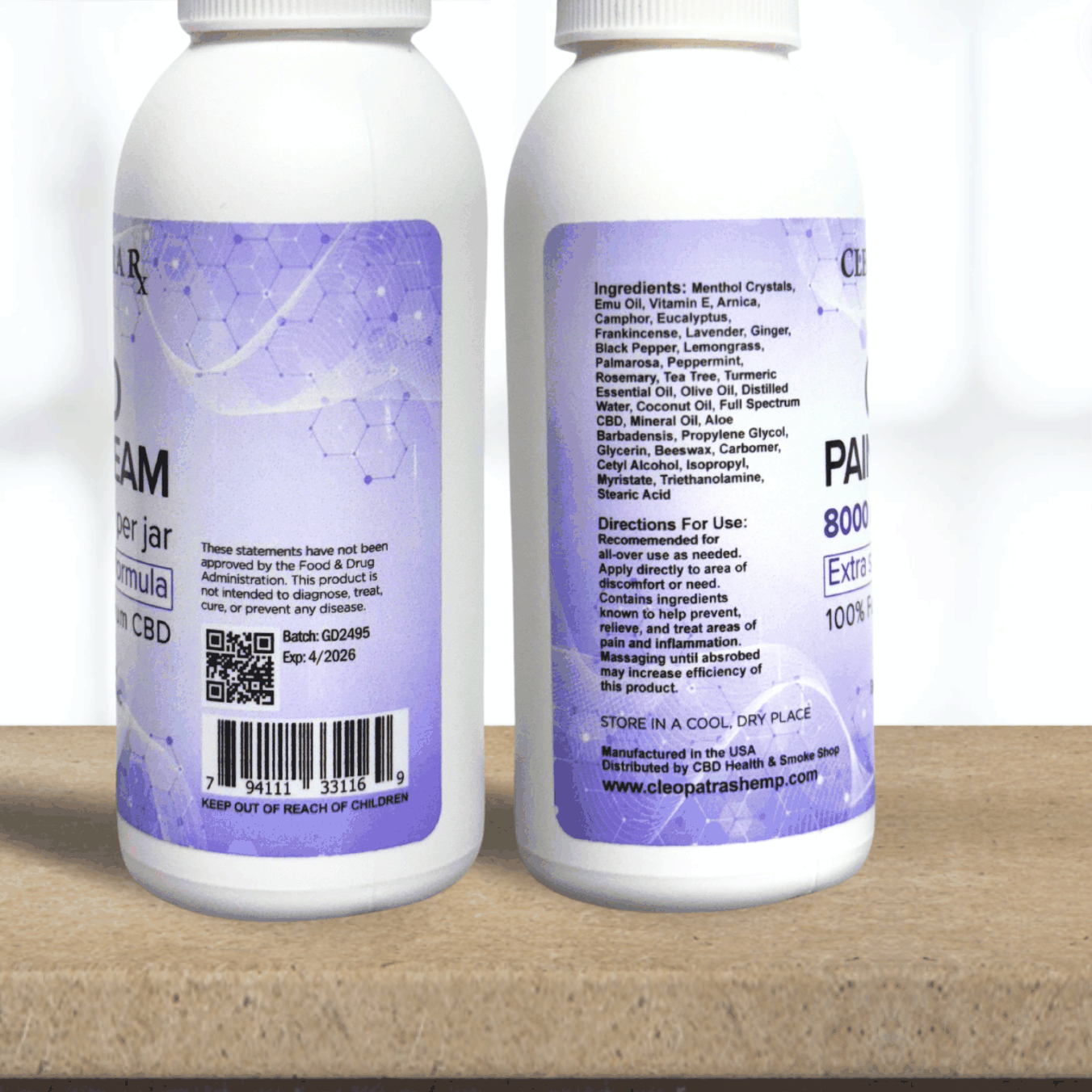 Cleopatra 8,000mg Pain Cream Roll On for deep pain relief, ideal for athletes and chronic pain sufferers.