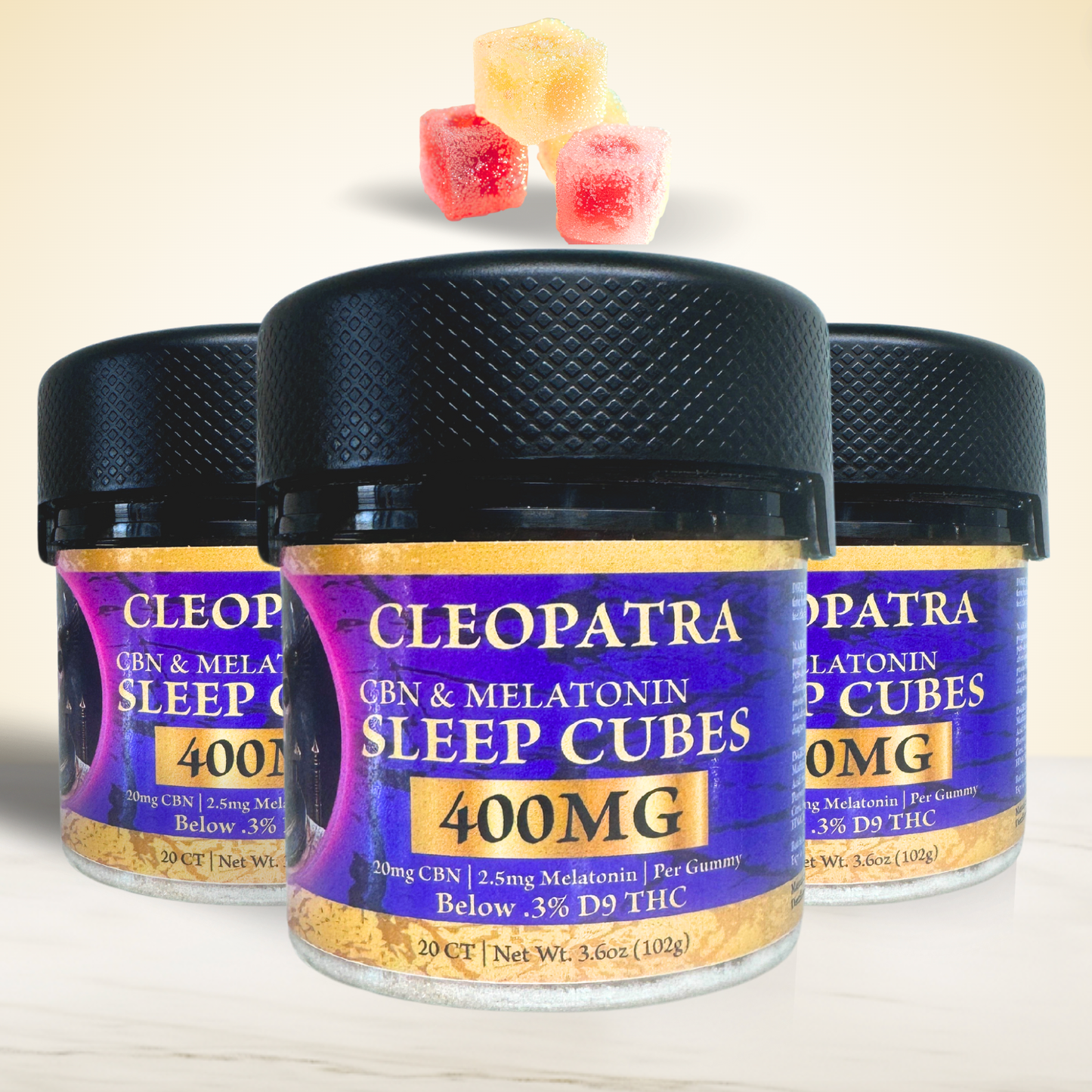 Cleopatra- Sleep Cubes 400mg CBN & 2.5mg Melatonin - Buy Rite Acc