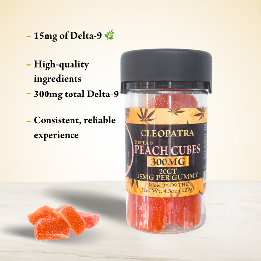 Cleopatra- D-9 Peach Cubes 300mg (20ct) - Buy Rite Acc