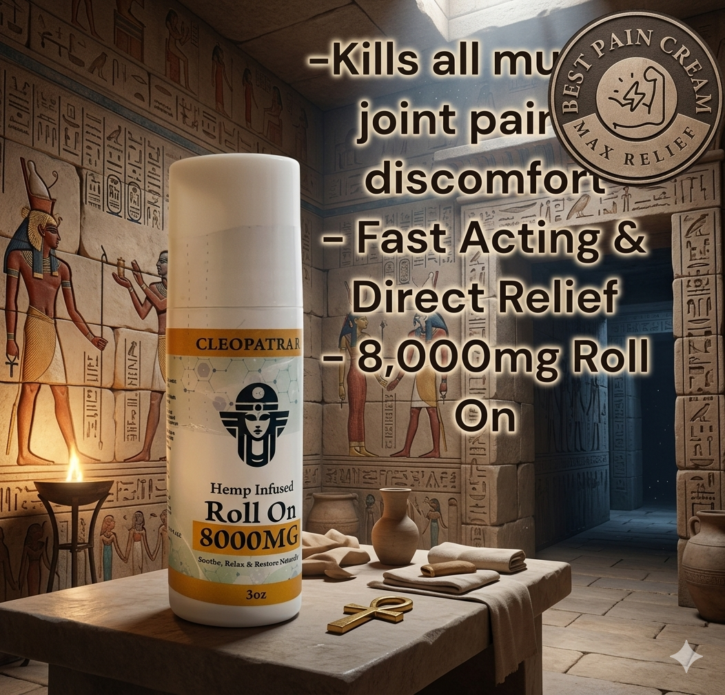 Cleopatra- 8,000mg 3oz🌿 Pain Cream Roll On - Cleopatra