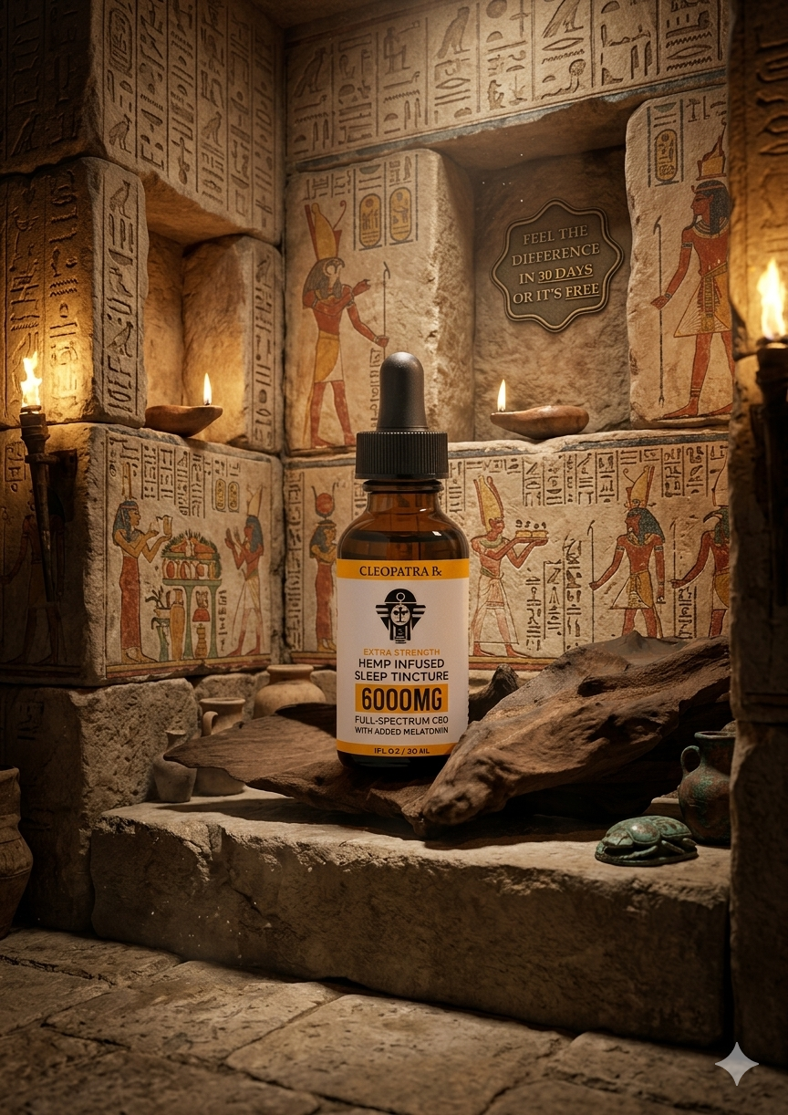 CLEOPATRA HEMP INFUSED NIGHT TIME TINCTURE 6000MG With Melatonin - Cleopatra