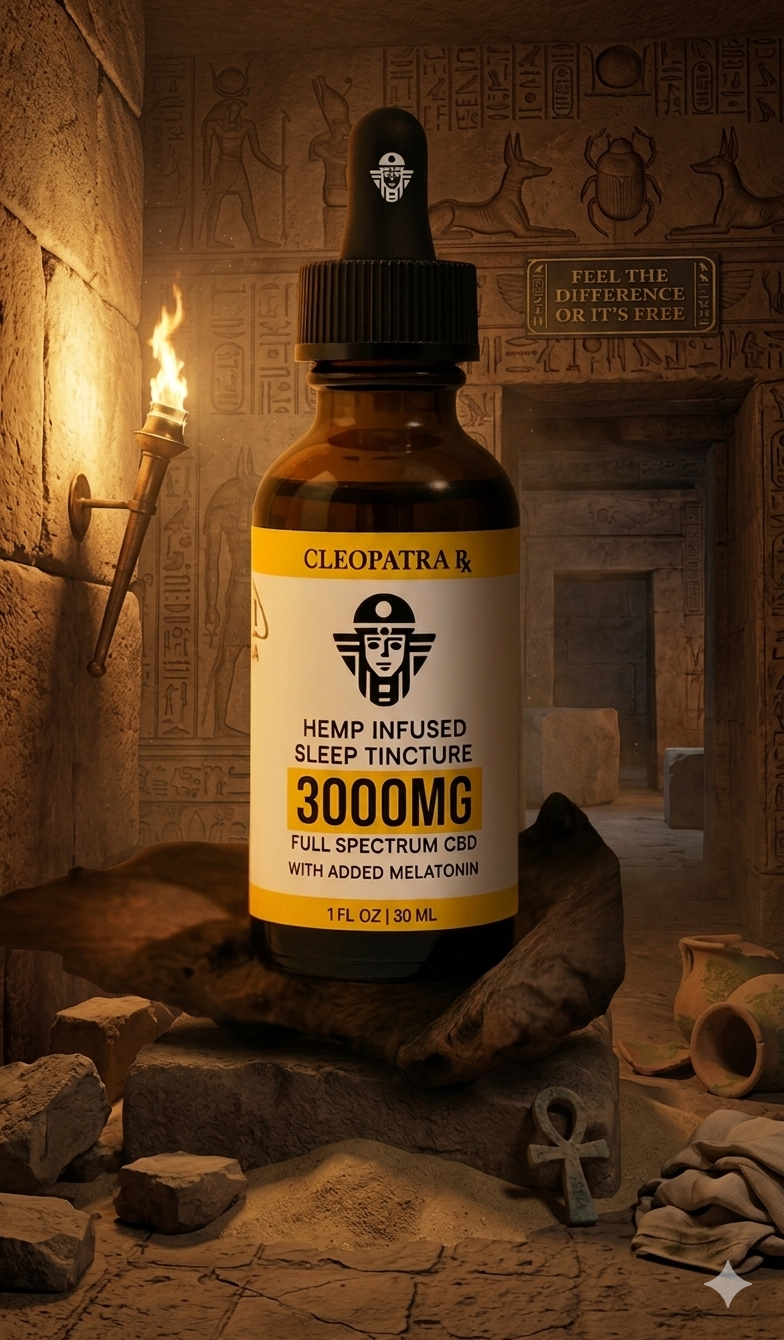 CLEOPATRA HEMP INFUSED NIGHT TIME TINCTURE 3000MG With Melatonin - Cleopatra